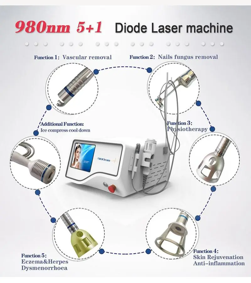 china 980nm diode laser vascular removal machine